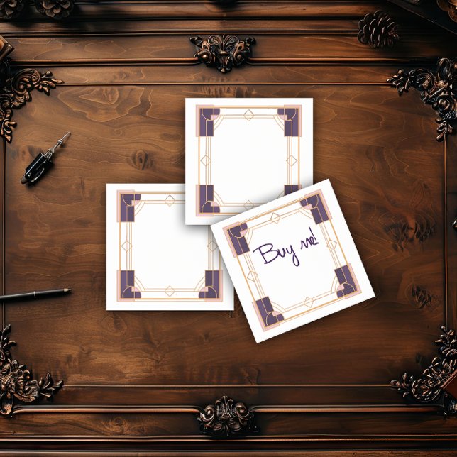 Velvet Night Geometry Art Deco Post-it Notes (Creator Uploaded)