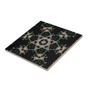 Velvet Night Kaleidoscope Tile