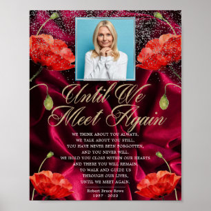 Velvet Photo Elegant Red Roses Funeral Poem Sign