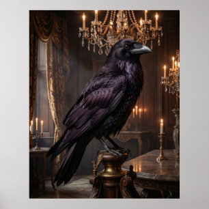 Velvet Raven Chandelier Poster