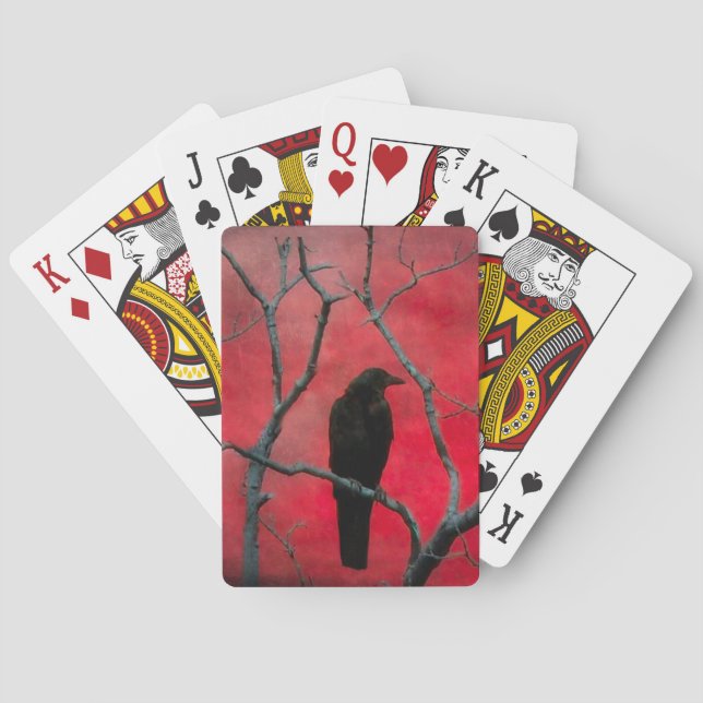 Velvet Red Night Crow Playing Cards (Back)