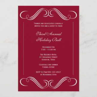 Velvet red symphony flourish corporate event party invitation
