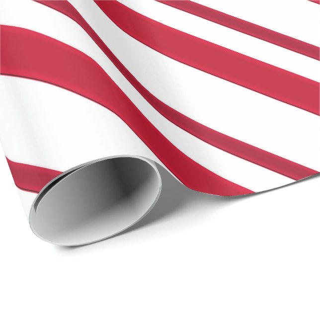 Velvet ribbon stripes, deep red and white wrapping paper (Roll Corner)