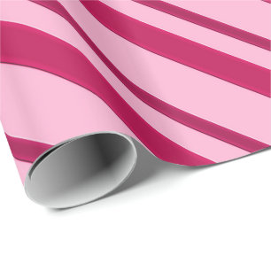 Velvet ribbon stripes, fuchsia and pale pink wrapping paper
