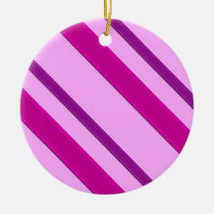 Velvet ribbons, plum and pink ceramic tree decoration