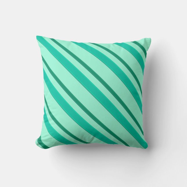 Velvet ribbons, turquoise and aqua cushion (Front)