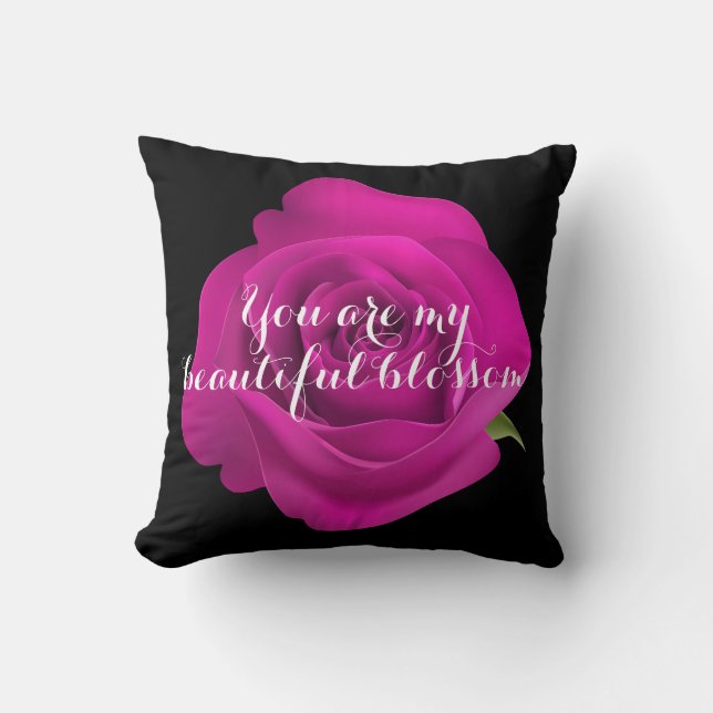 Velvet Rose Cushion - Luxurious Home Decor (Front)