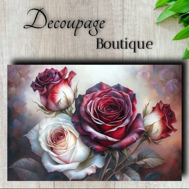 Velvet Rose Dreams Decoupage Tissue Paper (Velvet Rose Dreams Decoupage  Tissue Paper)