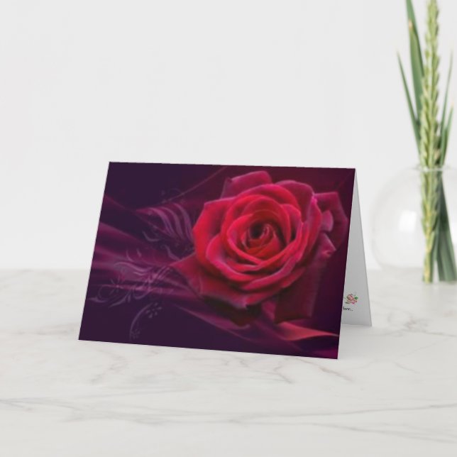 Velvet Rose Greeting Card (Front)