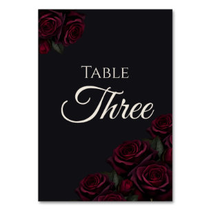 Velvet Rose Table Number Sign