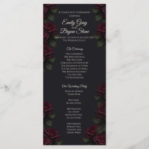 Velvet Rose Wedding Program (Flat Lay) Programme