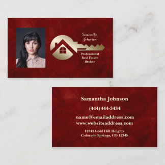 Velvet Scarlet Gold Key Real Estate Business Card