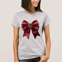 Velvet strawberry bow