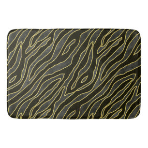 Velvet Zebra Stripes Pattern Bath Mat