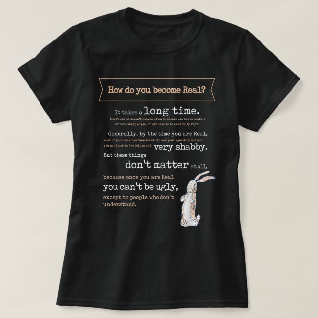 Velveteen Rabbit Book Quote 1922 Becoming Real Ski T-Shirt (Design Front)