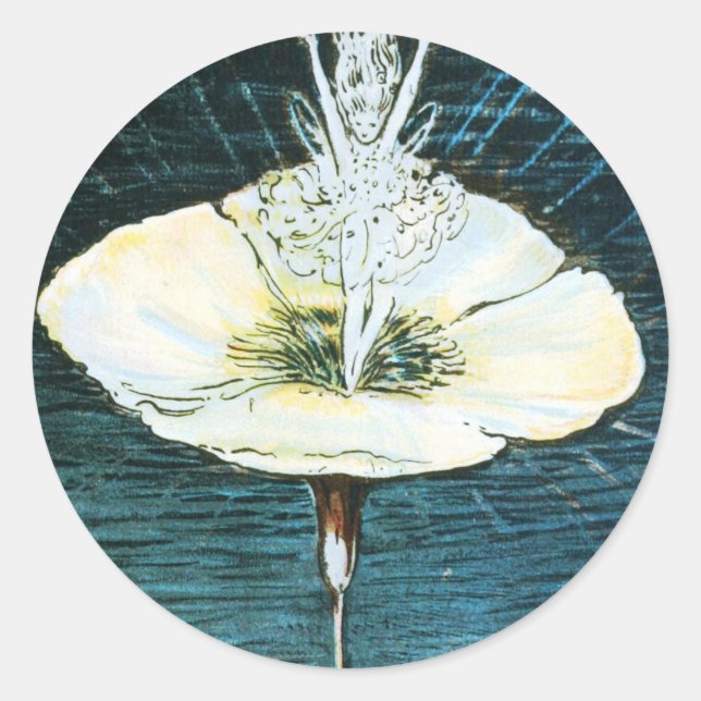 Velveteen Rabbit fairy flower round sticker (Front)