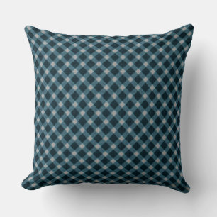 'Velvety' blue cross tartan plaid with slight grey Cushion