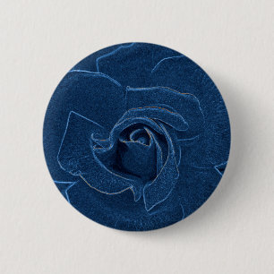 velvety blue rose 6 cm round badge