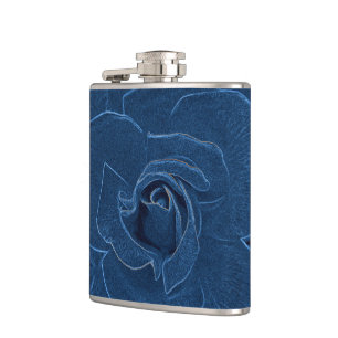 velvety blue rose hip flask