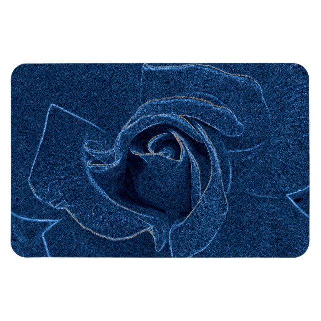velvety blue rose magnet (Horizontal)