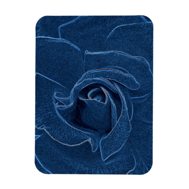 velvety blue rose magnet (Vertical)