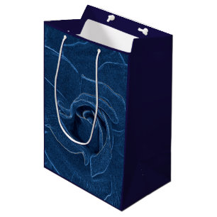 velvety blue rose medium gift bag