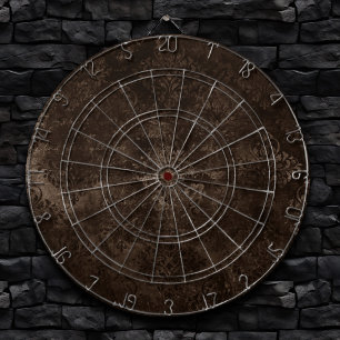 Velvety Bronze Damask   Brown Baroque Grunge Dartboard
