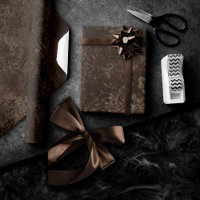 Velvety Bronze Damask | Brown Baroque Grunge