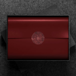 Velvety Henna Damask   Red Distressed Grunge Classic Round Sticker