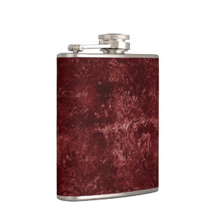 Velvety Henna Damask Red Distressed Grunge Hip Flask
