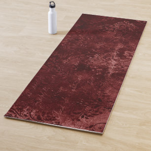 Velvety Henna Damask Red Distressed Grunge Yoga Mat