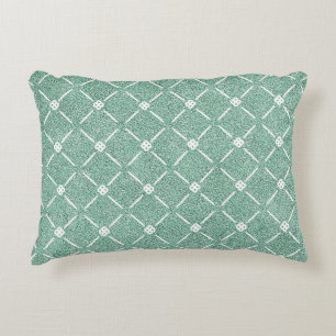 Velvety Lattice Pattern in Mint Green Decorative Cushion