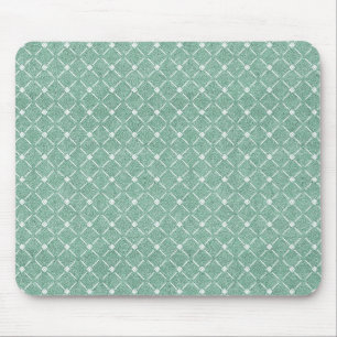 Velvety Lattice Pattern in Mint Green Mouse Mat