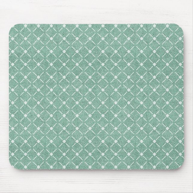 Velvety Lattice Pattern in Mint Green Mouse Mat (Front)
