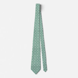 Velvety Lattice Pattern in Mint Green Tie
