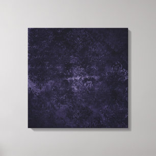 Velvety Midnight Damask   Indigo Purple Grunge Canvas Print