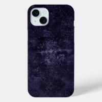 Velvety Midnight Damask | Indigo Purple Grunge