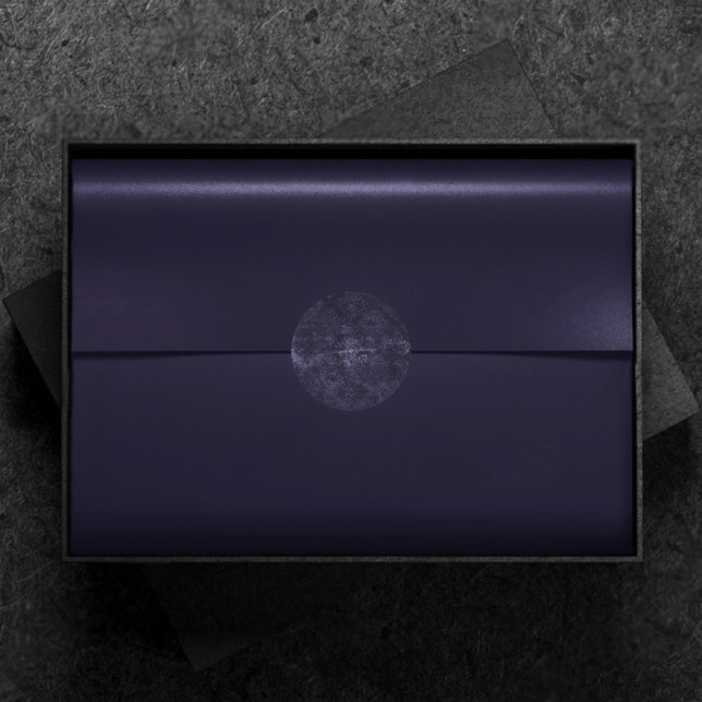 Velvety Midnight Damask | Indigo Purple Grunge Classic Round Sticker (Creator Uploaded)