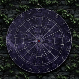 Velvety Midnight Damask   Indigo Purple Grunge Dartboard