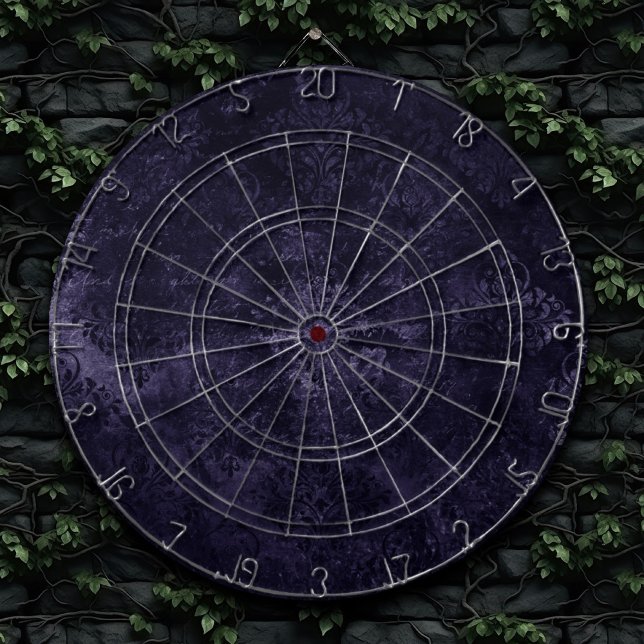 Velvety Midnight Damask | Indigo Purple Grunge Dartboard (Creator Uploaded)