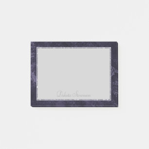 Velvety Midnight Damask Indigo Purple Grunge Post-it Notes