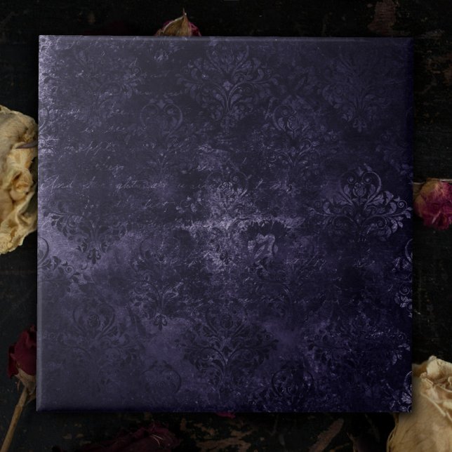 Velvety Midnight Damask | Indigo Purple Grunge Tile (Creator Uploaded)