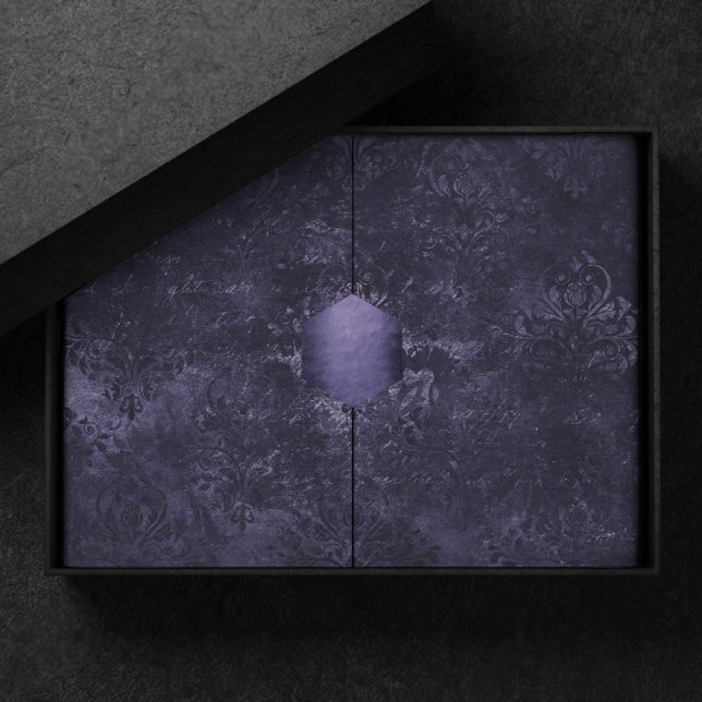 Velvety Midnight Damask | Indigo Purple Grunge Tissue Paper (Creator Uploaded)