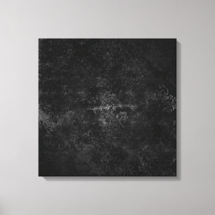 Velvety Onyx Damask   Black Vampy Grunge Baroque Canvas Print