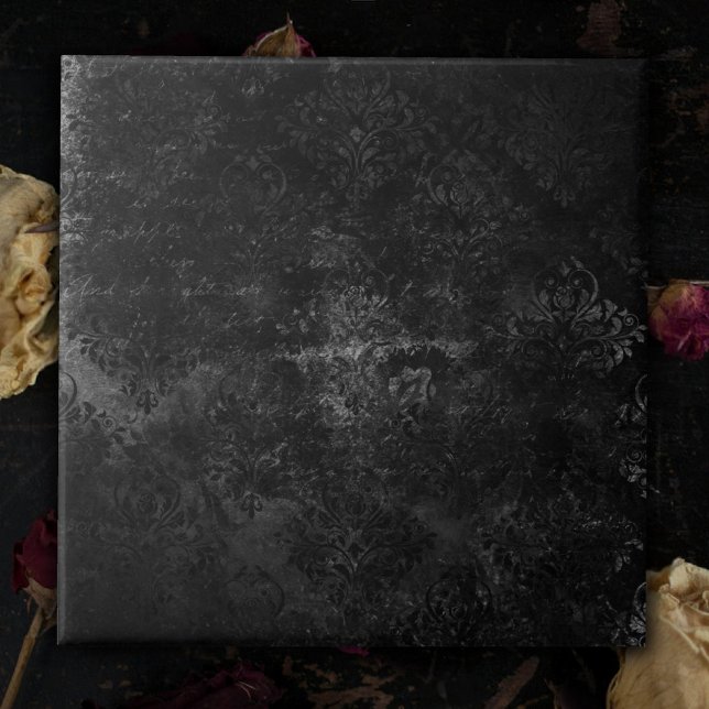 Velvety Onyx Damask | Black Vampy Grunge Baroque Tile (Creator Uploaded)