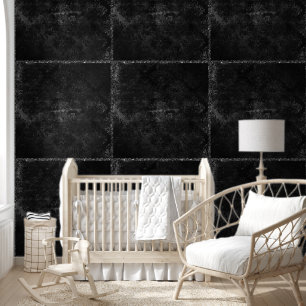 Velvety Onyx Damask Black Vampy Grunge Baroque Wallpaper