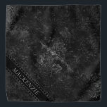 Velvety Onyx Damask | Black Vampy Grunge Custom Bandana<br><div class="desc">90s Grunge, All Grown Up! Edgy and dramatic gothic-inspired dark velvety baroque damask in deep rich hued palette creates an opulent vintage crushed velvet texture. From the luxurious and sophisticated "Moody Jewel Tones" collection, this novelty modern contemporary mixed medium unisex (yet feminine) abstract effect adds perfect pop of dusky muted,...</div>