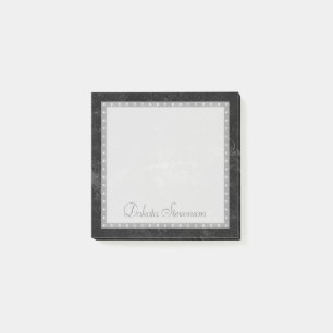 Velvety Onyx Damask Black Vampy Grunge Custom Post-it Notes