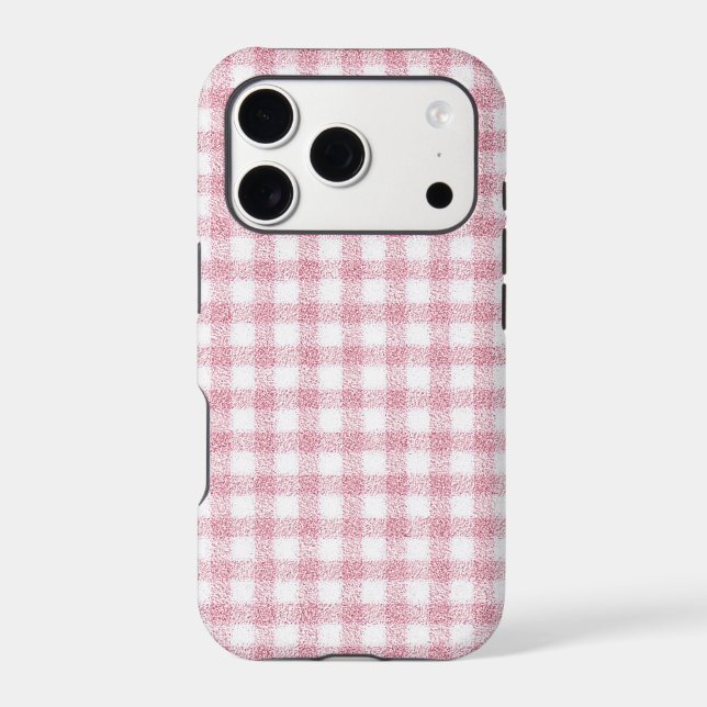 Velvety Pink and White Gingham Charm (Back)