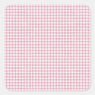 Velvety Pink and White Tiny Gingham Charm Square Sticker